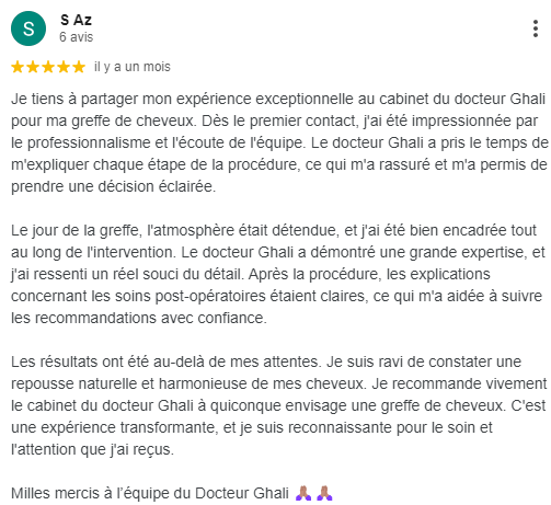 Commentaire greffe capillaire 